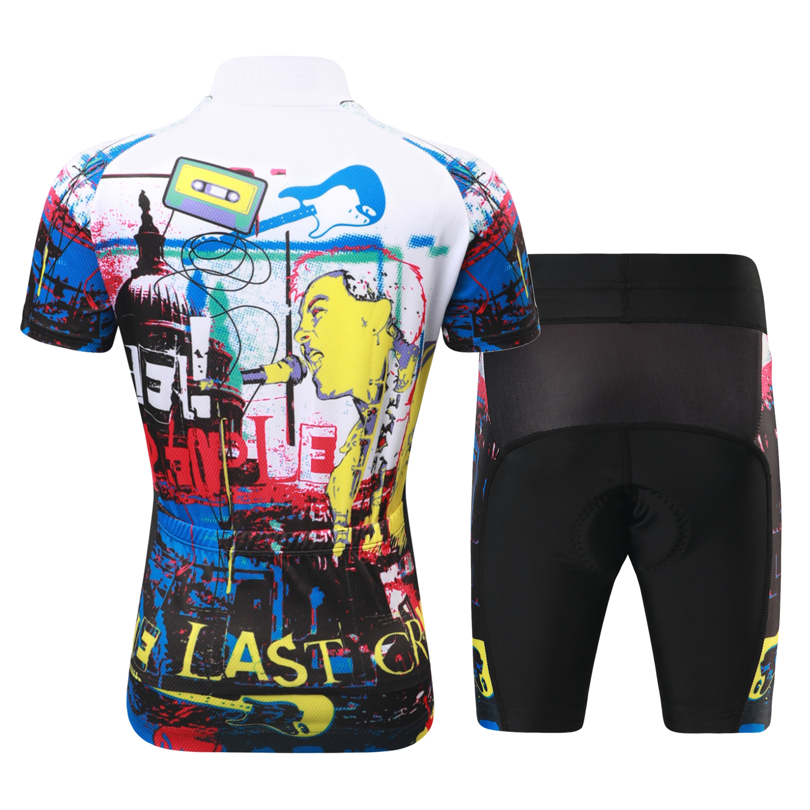 FREE FISHER Cycling Jersey Set for Children Short Sleeve Cartoon Print Quick Dry Boys Girls Bike Wear MTB Road Riding Bicycle Tops Shorts Set