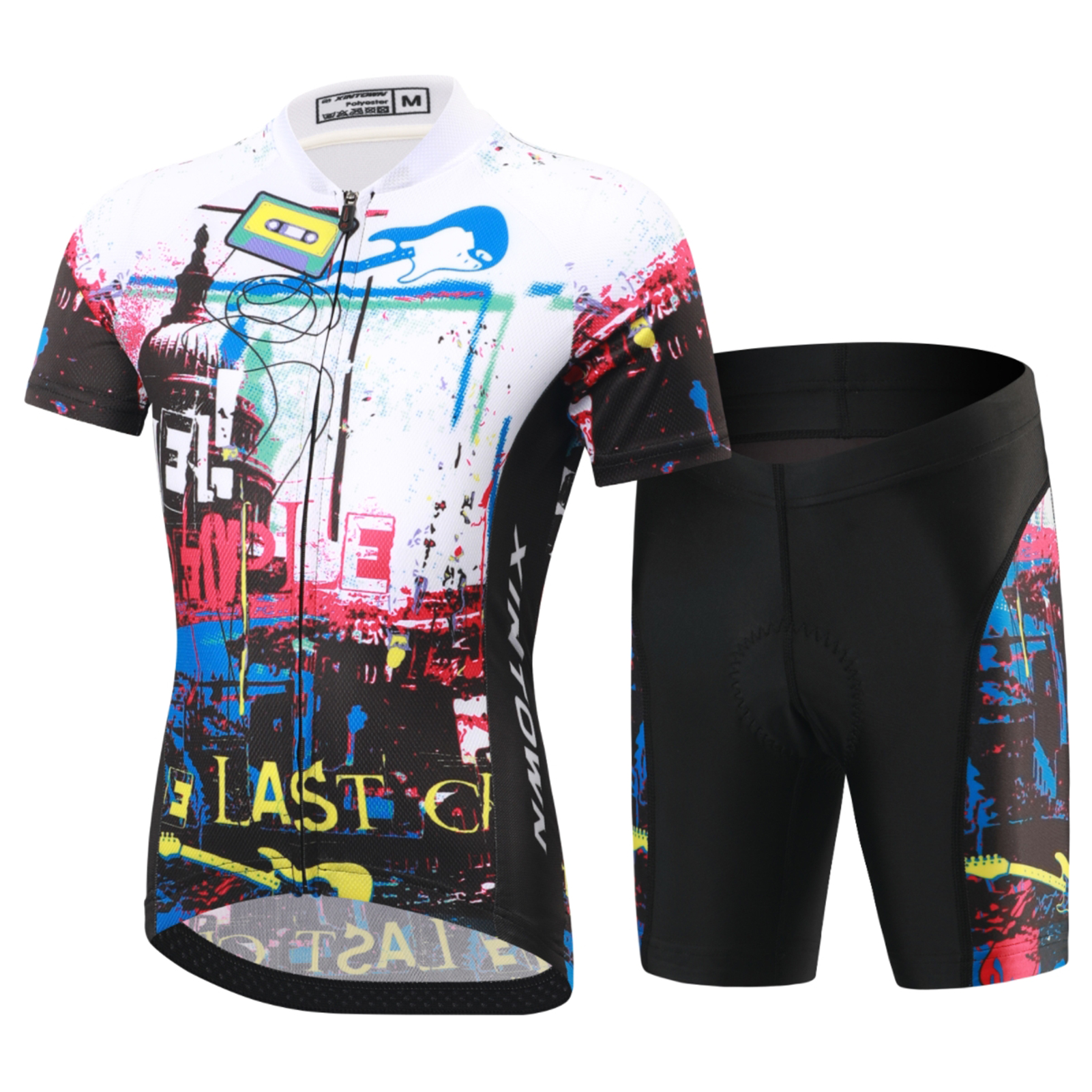 FREE FISHER Cycling Jersey Set for Children Short Sleeve Cartoon Print Quick Dry Boys Girls Bike Wear MTB Road Riding Bicycle Tops Shorts Set