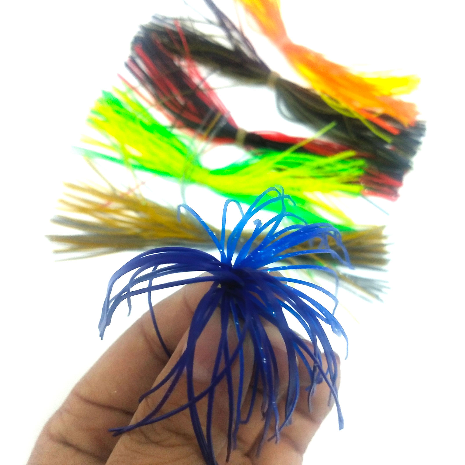 FREE FISHER 6 Bundles/Set Silicone Fishing Line Skirts for Spinnerbait Buzzbait Frogs 13cm Rubber Wires for DIY Lures/Baits Assorted Colors