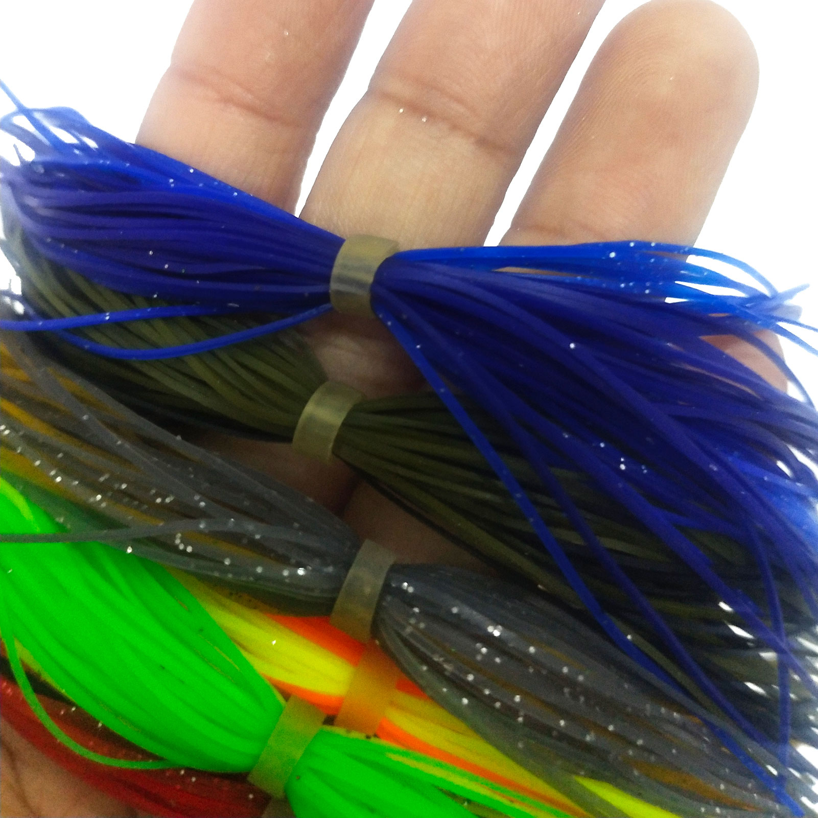 FREE FISHER 6 Bundles/Set Silicone Fishing Line Skirts for Spinnerbait Buzzbait Frogs 13cm Rubber Wires for DIY Lures/Baits Assorted Colors