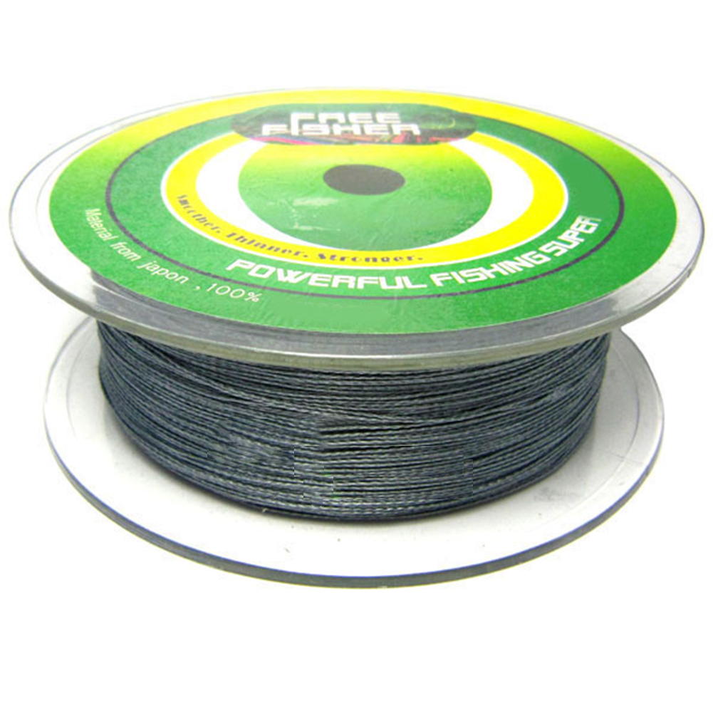 FREE FISHER 300m Fishing Braided Line 4 Strands Grey Multifilament 8-80LB 0.08-0.5mm PE Briaded Fishing Wire for Saltwater/Freshwater