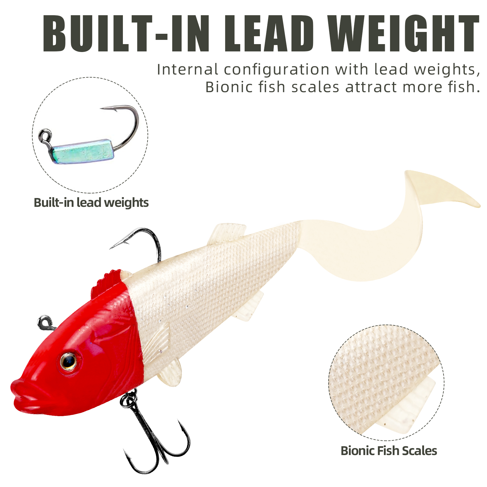 FREE FISHER 8pcs/Lot Fishing Swimbaits,18cm 75g Sea Fishing Artificial Lures,Jig Head Fish Lure,Wobbler Soft Baits with Hook