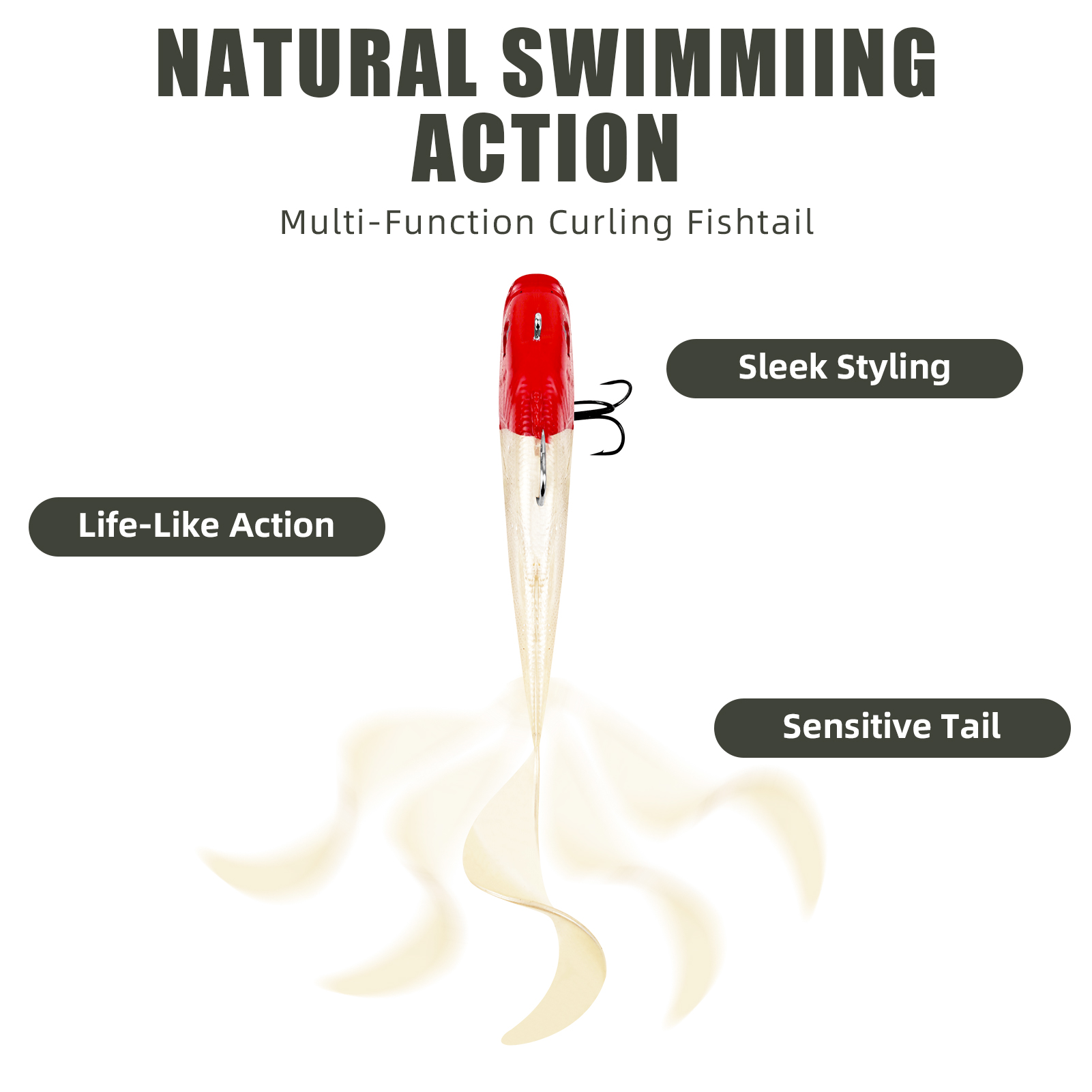 FREE FISHER 8pcs/Lot Fishing Swimbaits,18cm 75g Sea Fishing Artificial Lures,Jig Head Fish Lure,Wobbler Soft Baits with Hook