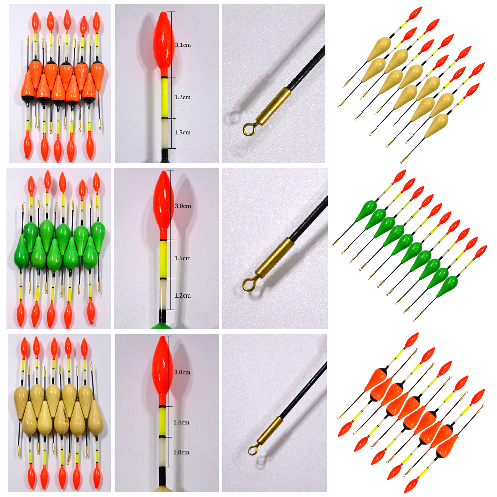 FREE FISHER 31pcs Carp Fishing Tackle Kit Weedless Treble Hooks 2-4g Wood Floats 3-Arm Steel Wire Double Fishhook Trolling Positioning Pin