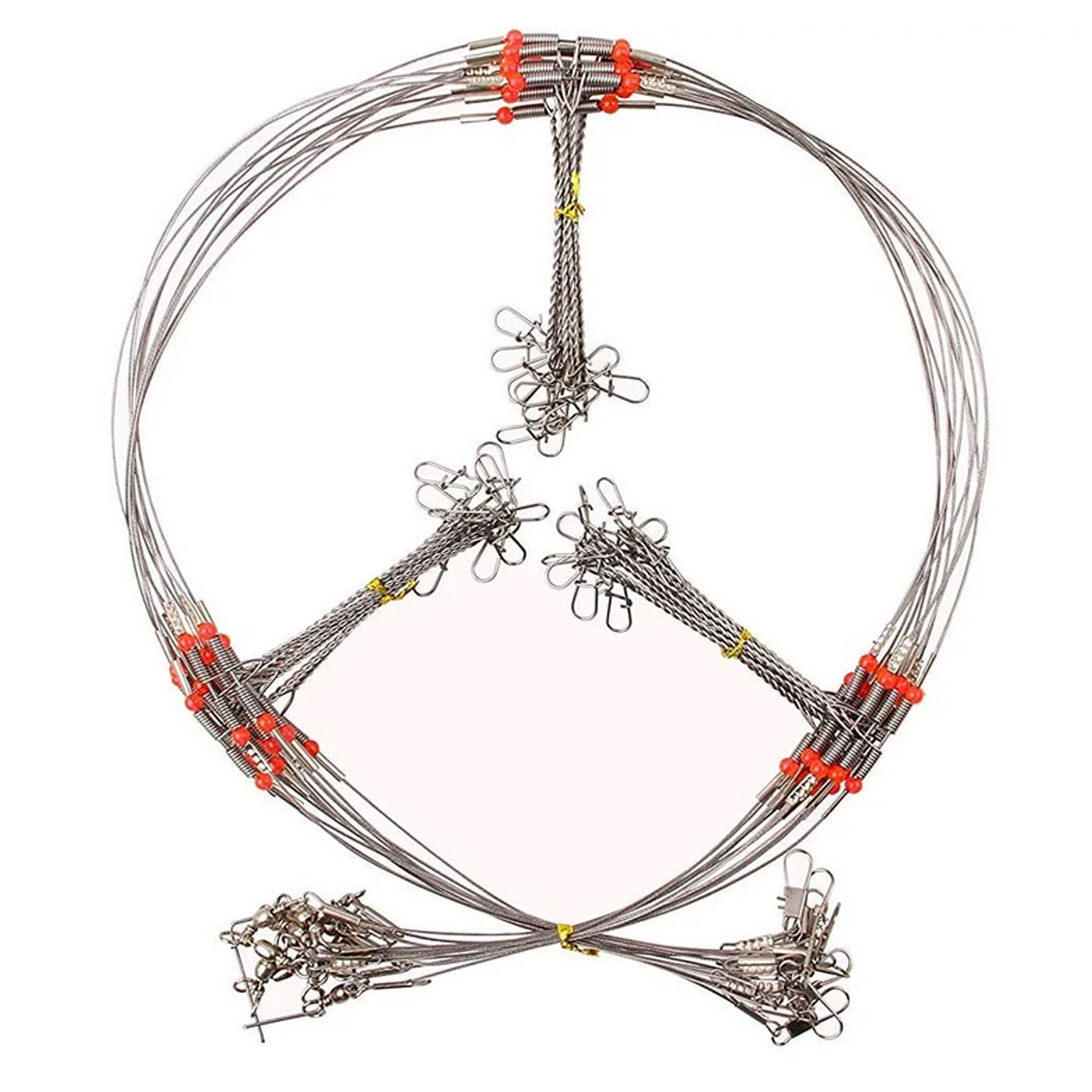 FREE FISHER 31pcs Carp Fishing Tackle Kit Weedless Treble Hooks 2-4g Wood Floats 3-Arm Steel Wire Double Fishhook Trolling Positioning Pin