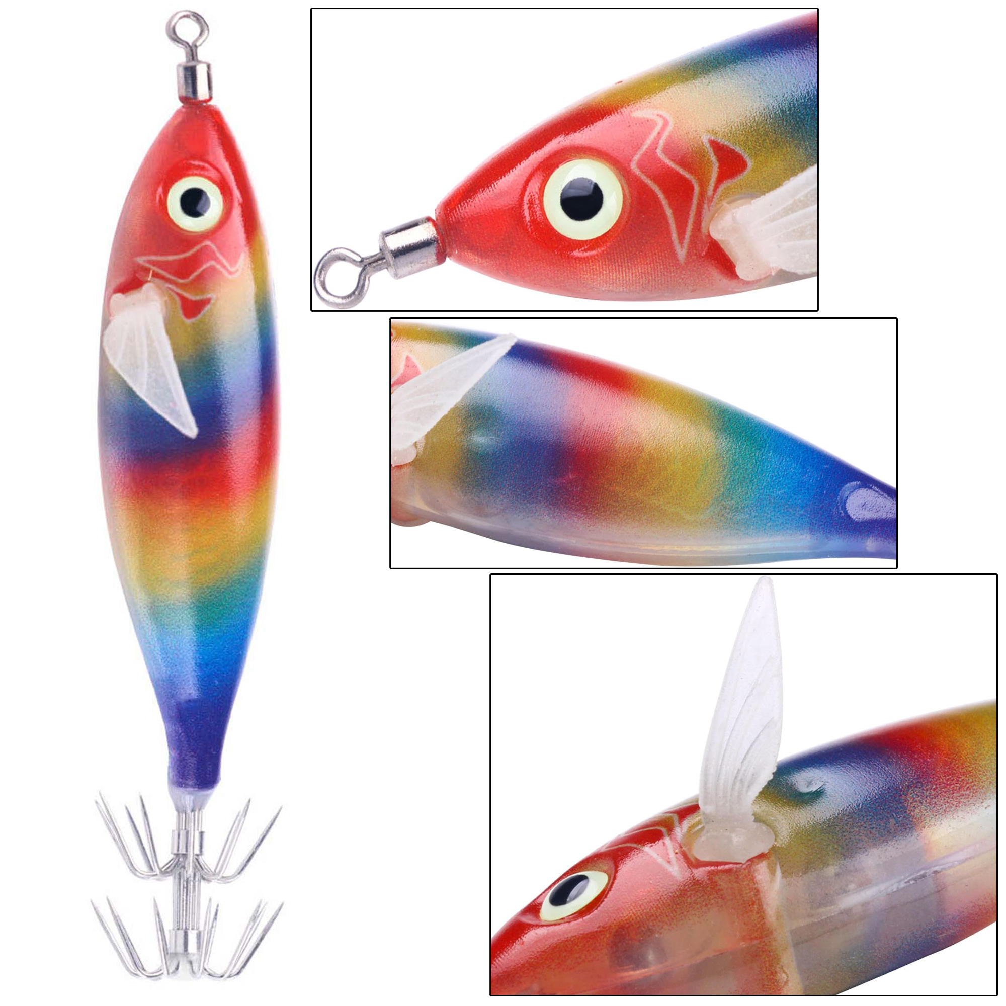 FREE FISHER 8pcs/Lot Fishing Squids 6g 8cm Luminous Octopus Cuttlefish Baits Sea Fishing Shrimps Lures for Saltwater Artificial Jig Hooks