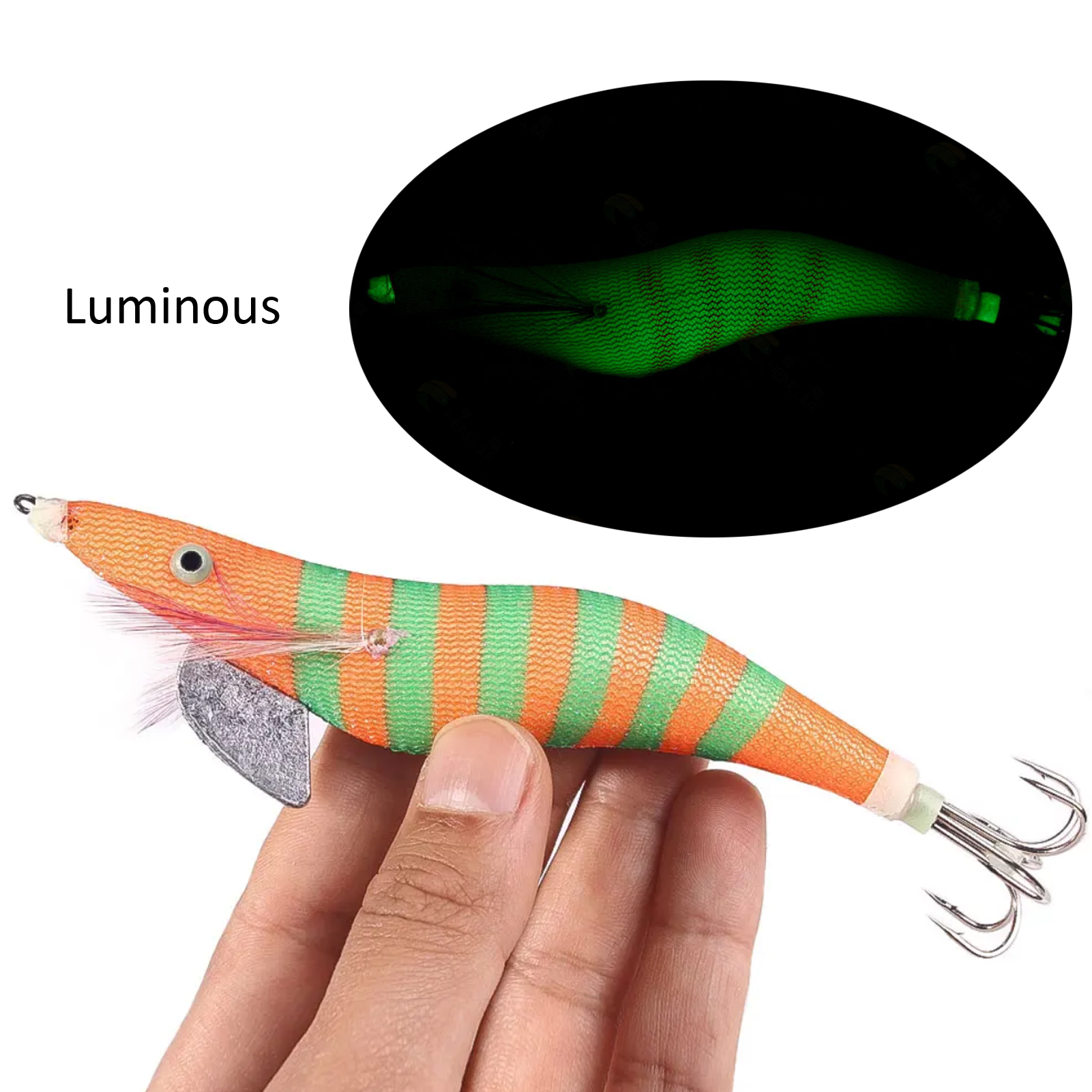 FREE FISHER Luminous Squid Jigs 22pcs/Lot 15cm 28g Artificial Fishing Lure Squid Hook Jigging Baits Octopus Cuttlefish Sea Fishing Saltwater