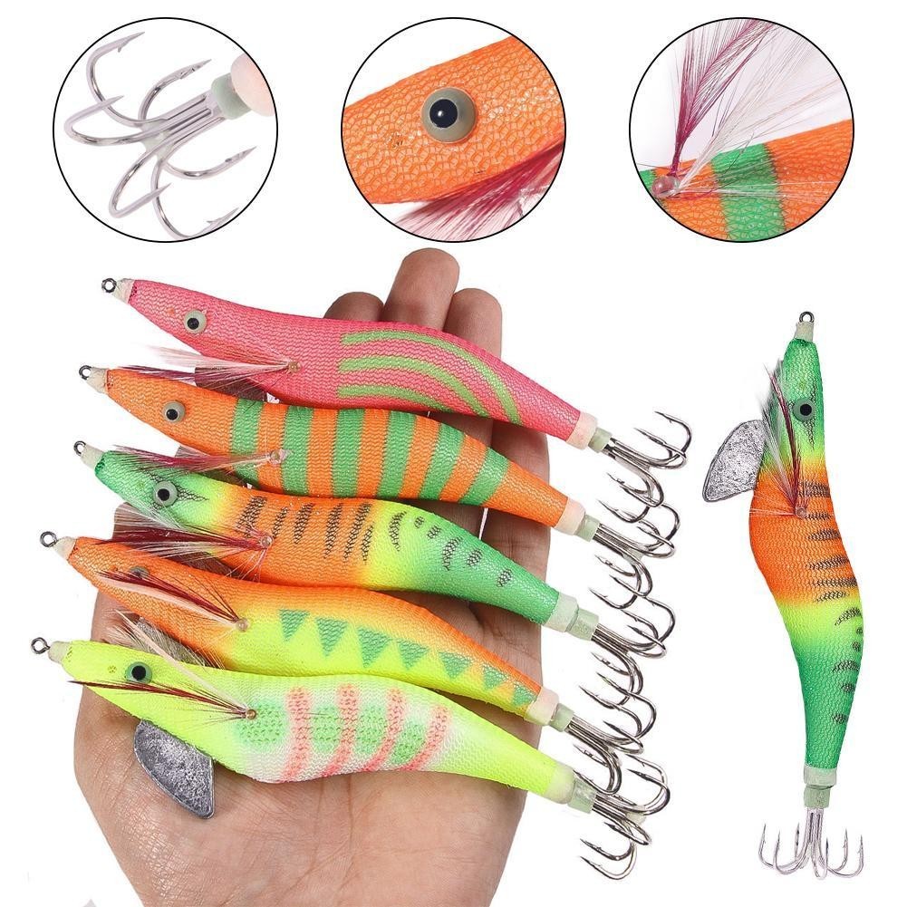 FREE FISHER Luminous Squid Jigs 22pcs/Lot 15cm 28g Artificial Fishing Lure Squid Hook Jigging Baits Octopus Cuttlefish Sea Fishing Saltwater