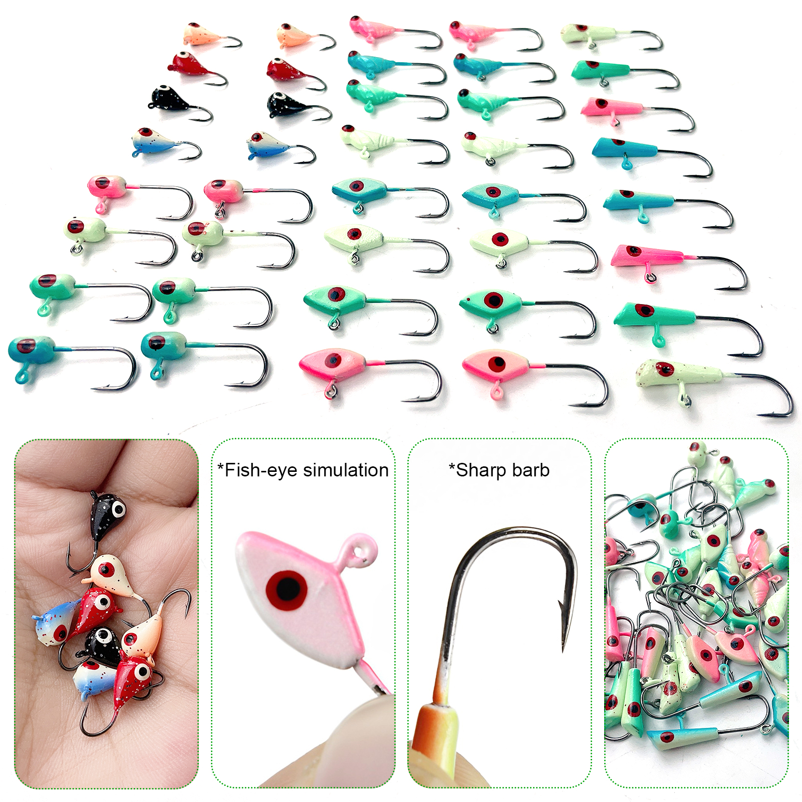 FREE FISHER Winter Fishing Rod Reel Kit with 113pcs Ice Fishing Hooks 67cm Telescopic Adjustable Carbon Fiber 3-Section Ice Fishing Pole Set