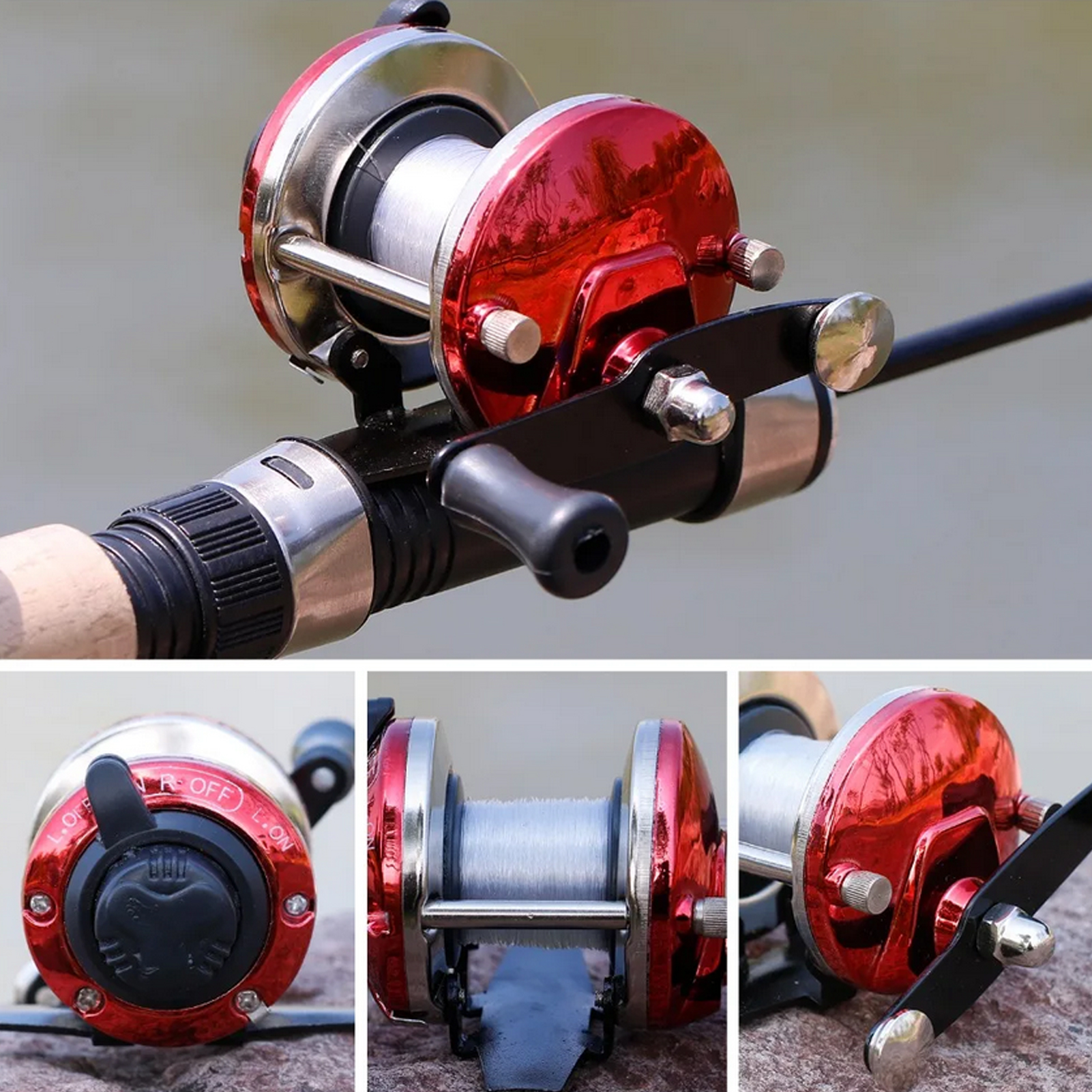 FREE FISHER Ice Fishing Rod Reel Combo with 113pcs Ice Fishing Hooks Jig Head Fishhook Soft Shrimp Bug Lures VIB Baits for Winter Fishing