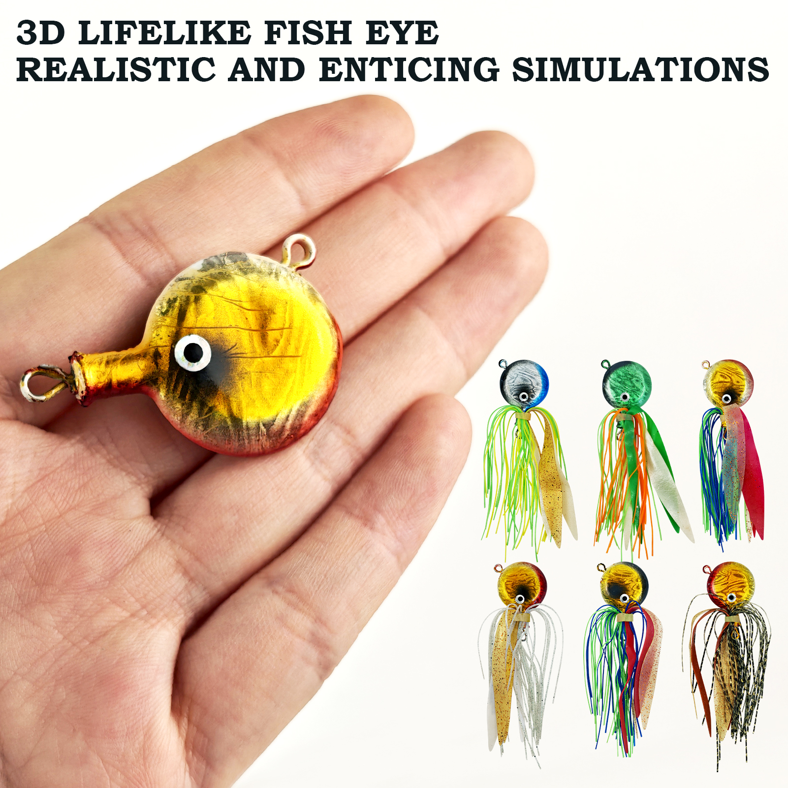 FREE FISHER 6pcs/Lot Sea Fishing Jig Head Lures with Silicone Skirts,4cm 40g Jerkbait Artificial Lures,Iron Plate Trolling Baits 