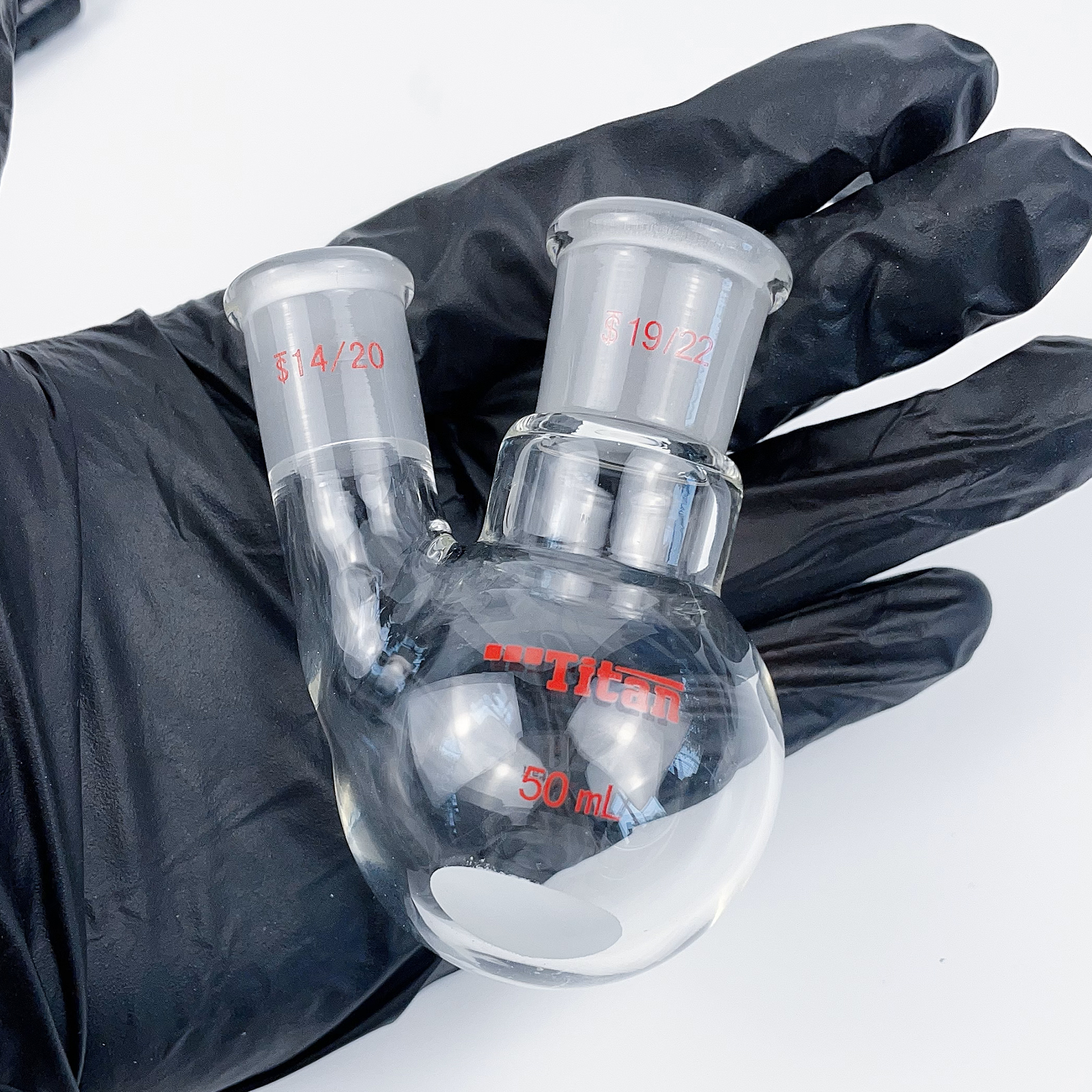 ADAMAS-BETA Two-Necked Flask Lab Glassware Spherical Bottle Round-Bottomed Grind Reaction Flasks 10-2000ml for Distillation Experiment