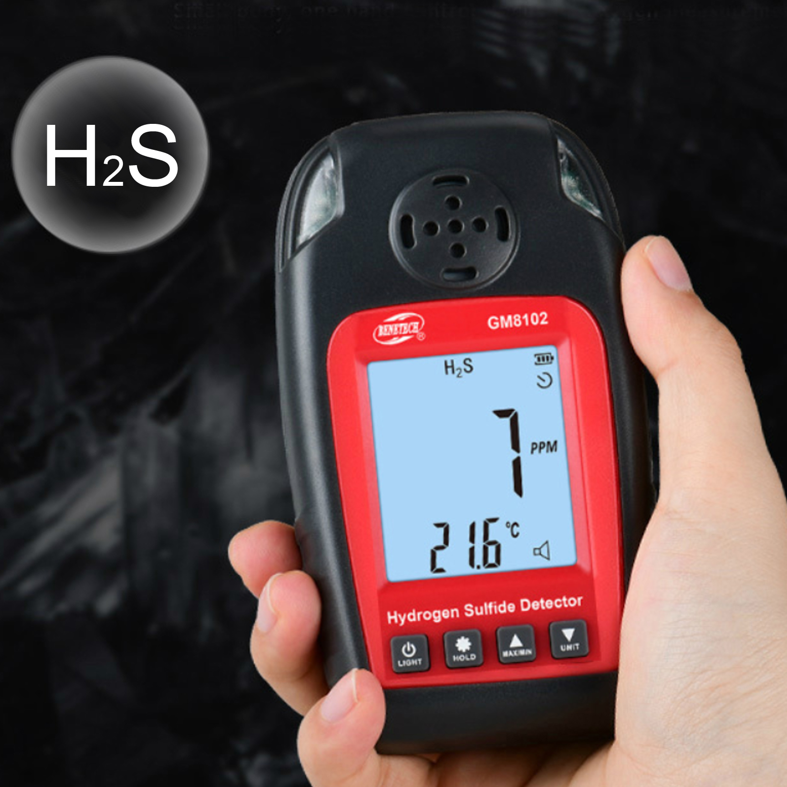 ADAMAS-BETA Portable Hydrogen Sulfide Concentration Detector Handheld VOC Detector High Sensitivity HD Screen Diaplay Laboratory Equipment