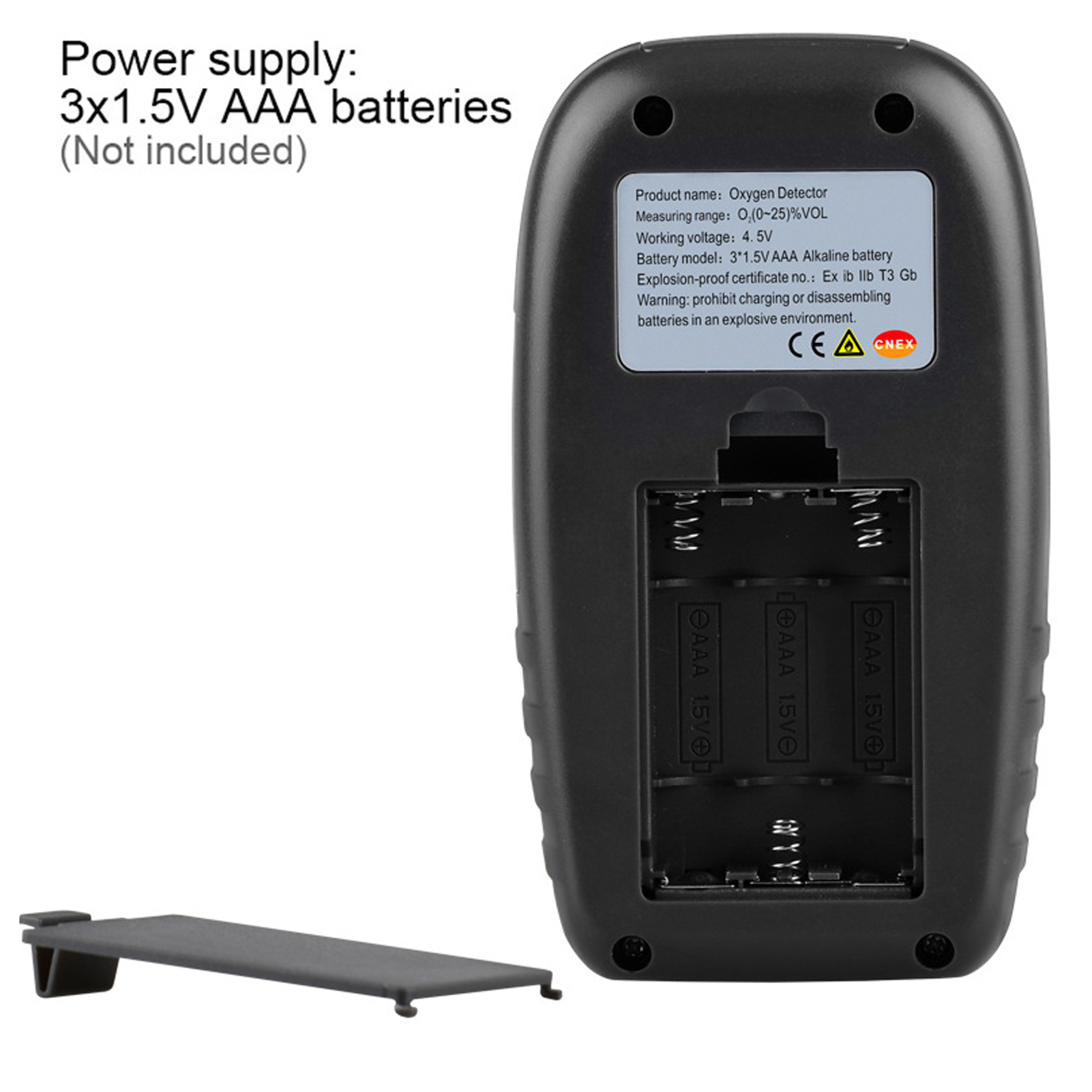 ADAMAS-BETA Lab Equipment Oxygen Detector Independent Gas Sensor Warning-up High Sensitive Poisoning Alarm Portable Oxygen Concentration Detector 