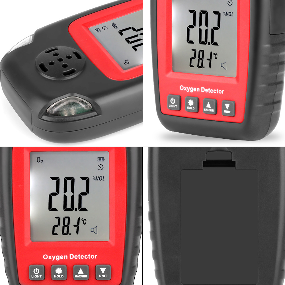 ADAMAS-BETA Lab Equipment Oxygen Detector Independent Gas Sensor Warning-up High Sensitive Poisoning Alarm Portable Oxygen Concentration Detector 