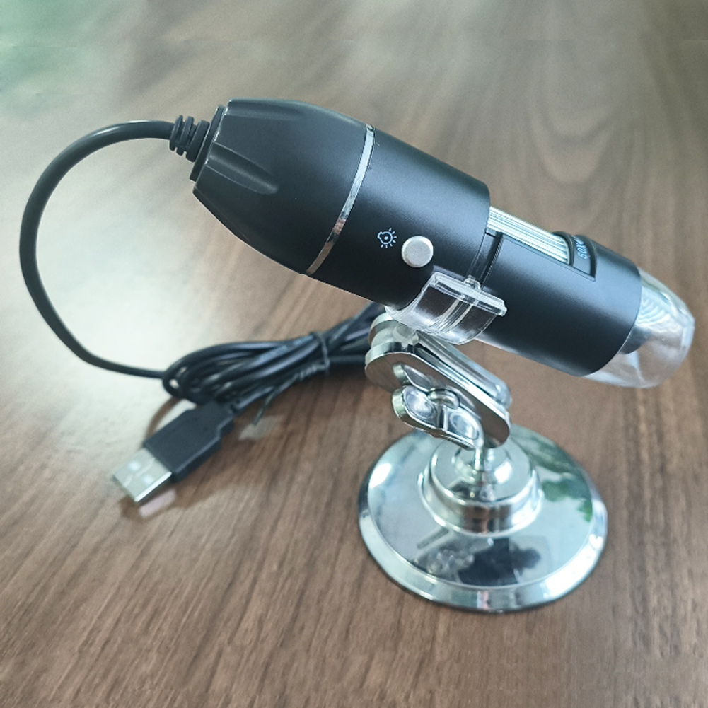ADAMAS-BETA 1pcs USB Digital Microscope X4-1000X, 8 LED Magnification Endoscope Camera Metal Stand, Compatible for MAC/Android Phone Lab Microscope