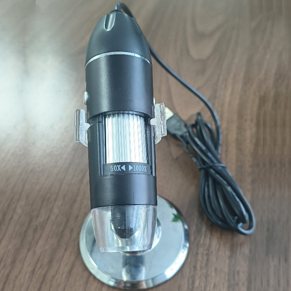 ADAMAS-BETA 1pcs USB Digital Microscope X4-1000X, 8 LED Magnification Endoscope Camera Metal Stand, Compatible for MAC/Android Phone Lab Microscope