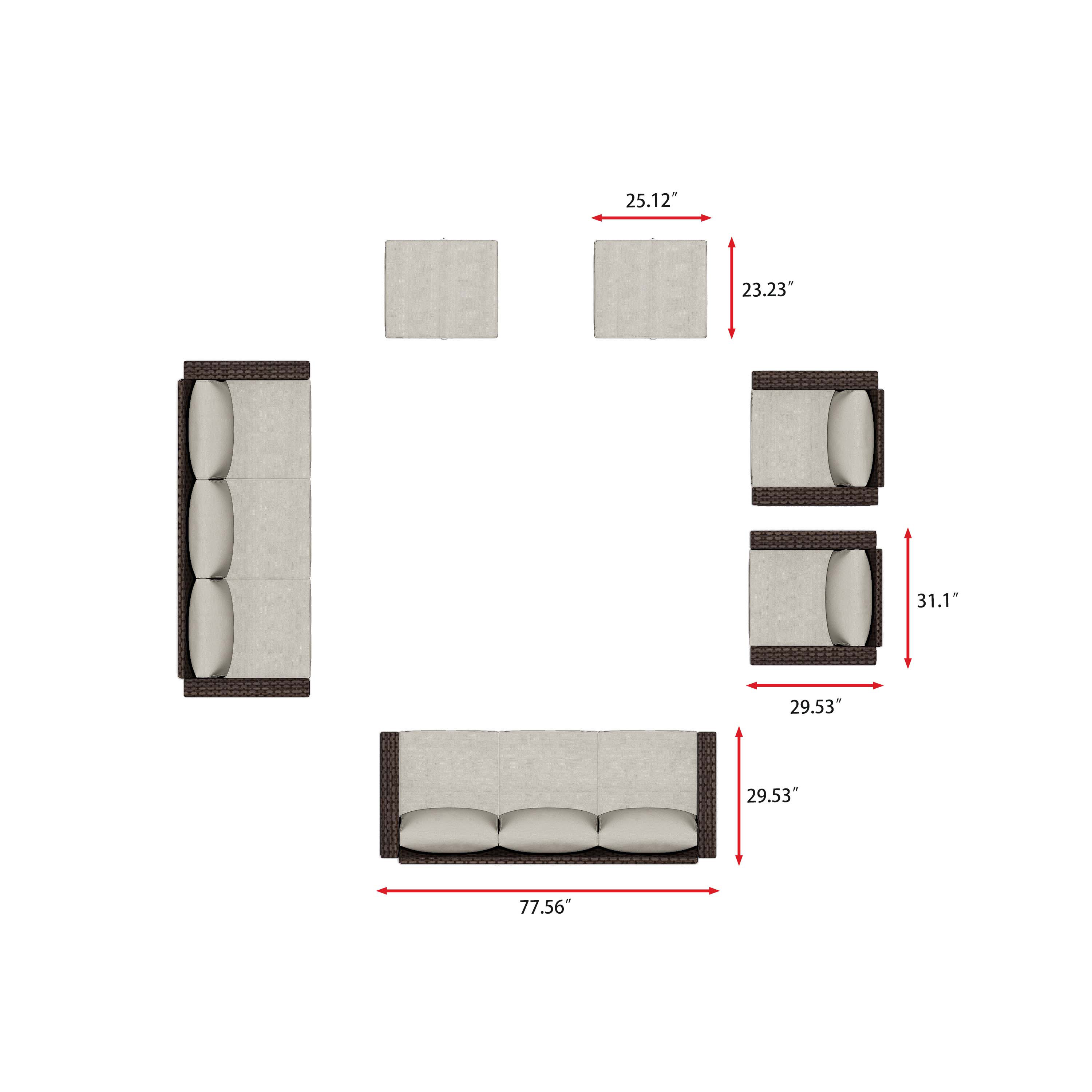 Eastlake 6 - Person Outdoor Seating Group with Cushions - 8 Seat