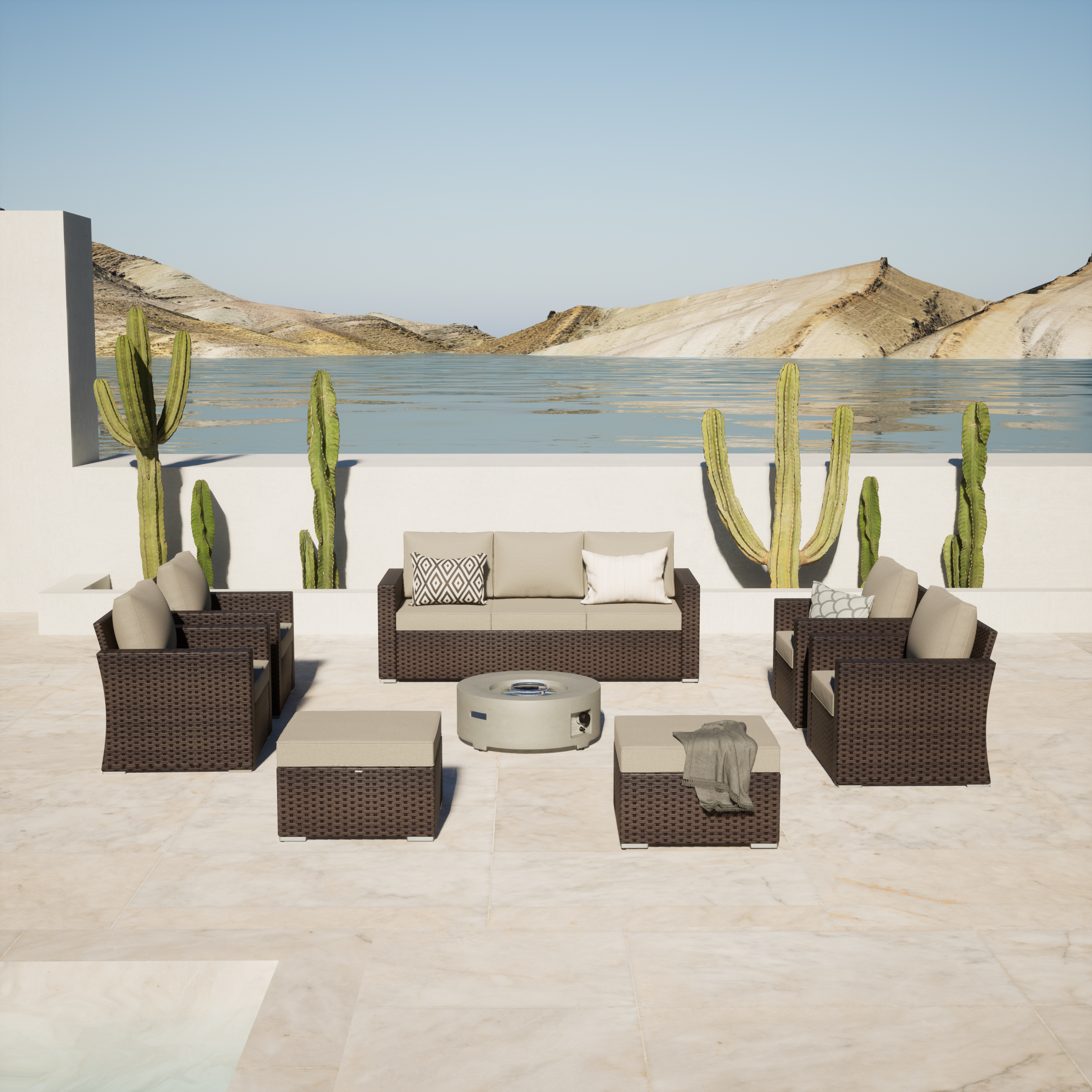 Eastlake 8 - Person Outdoor Seating Group with Cushions