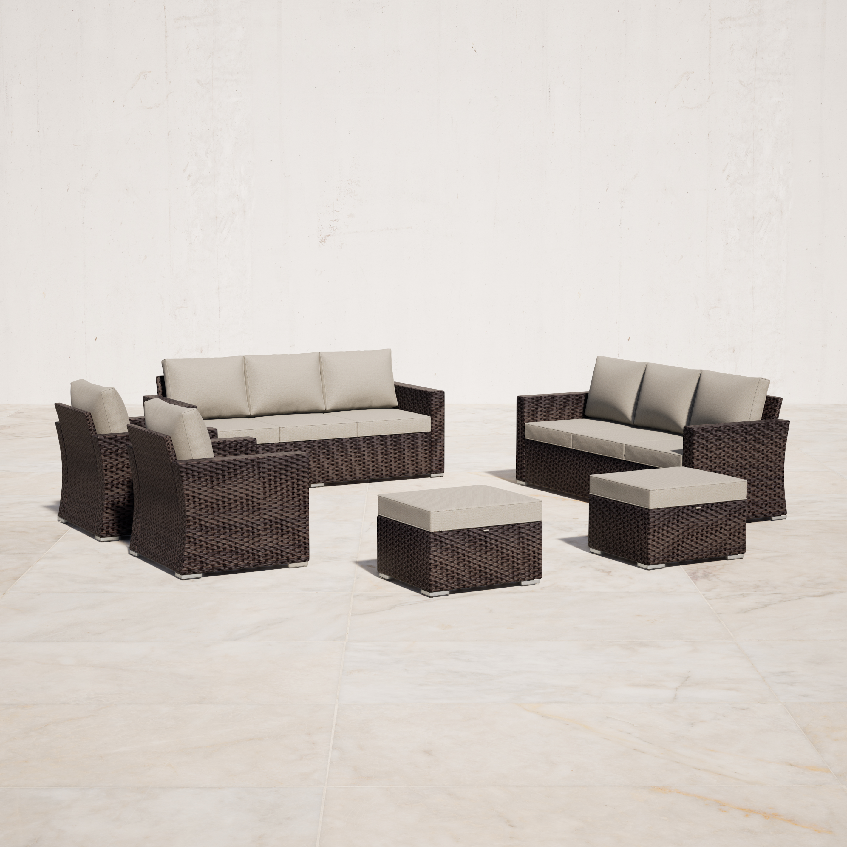 Eastlake 6 - Person Outdoor Seating Group with Cushions - 8 Seat