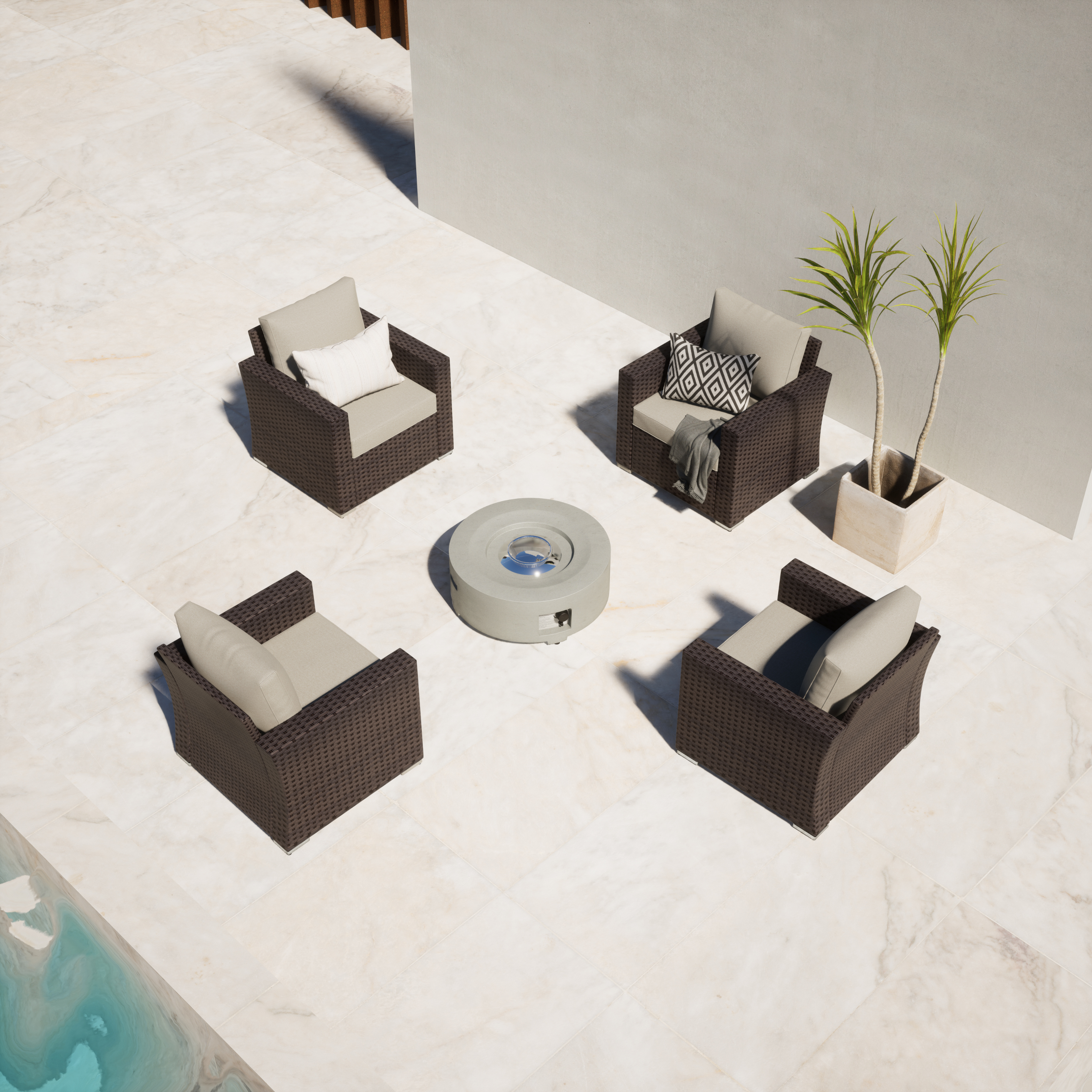 Eastlake 5 - Person Outdoor Seating Group with Cushions - 4 Seat