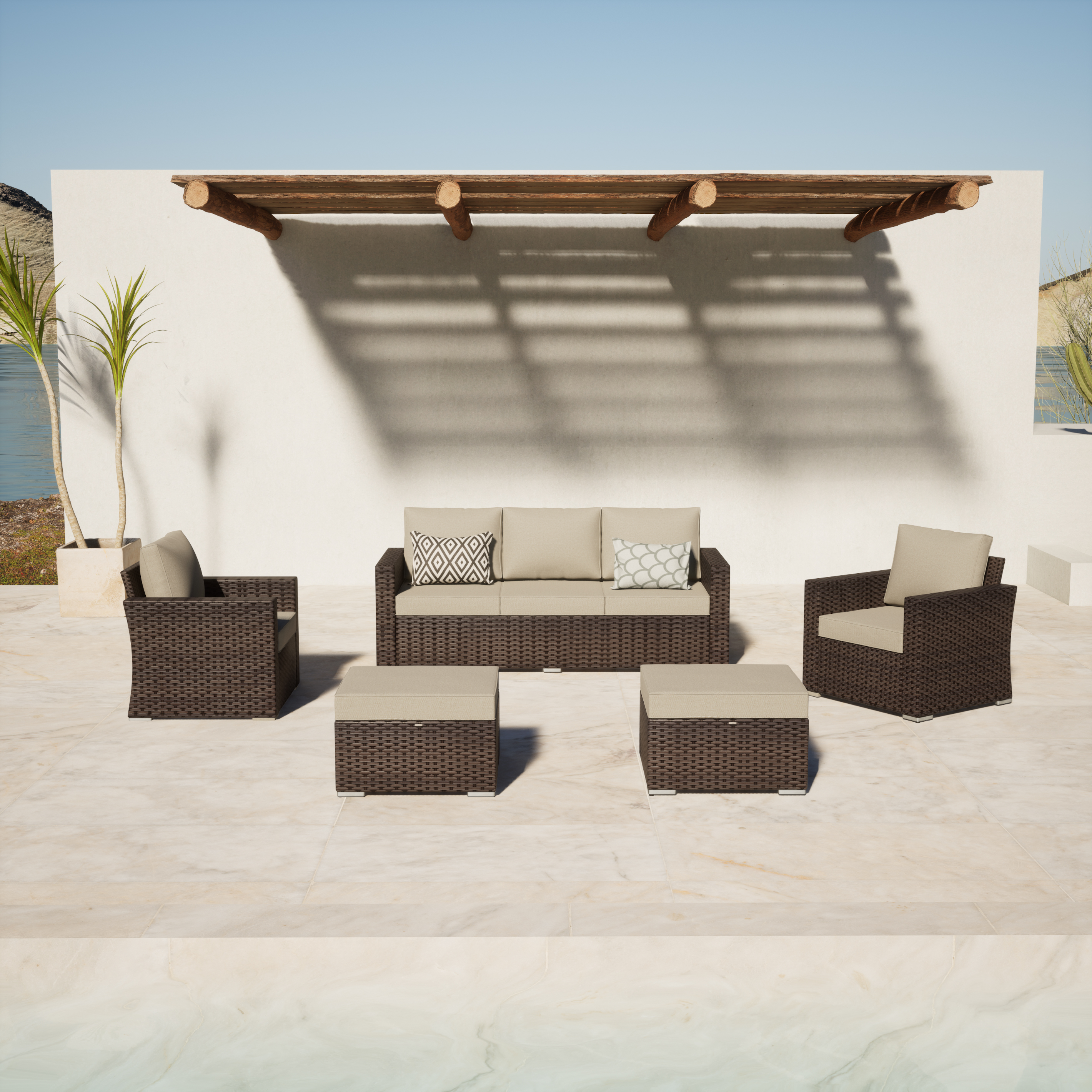 Eastlake 5 - Person Outdoor Seating Group with Cushions