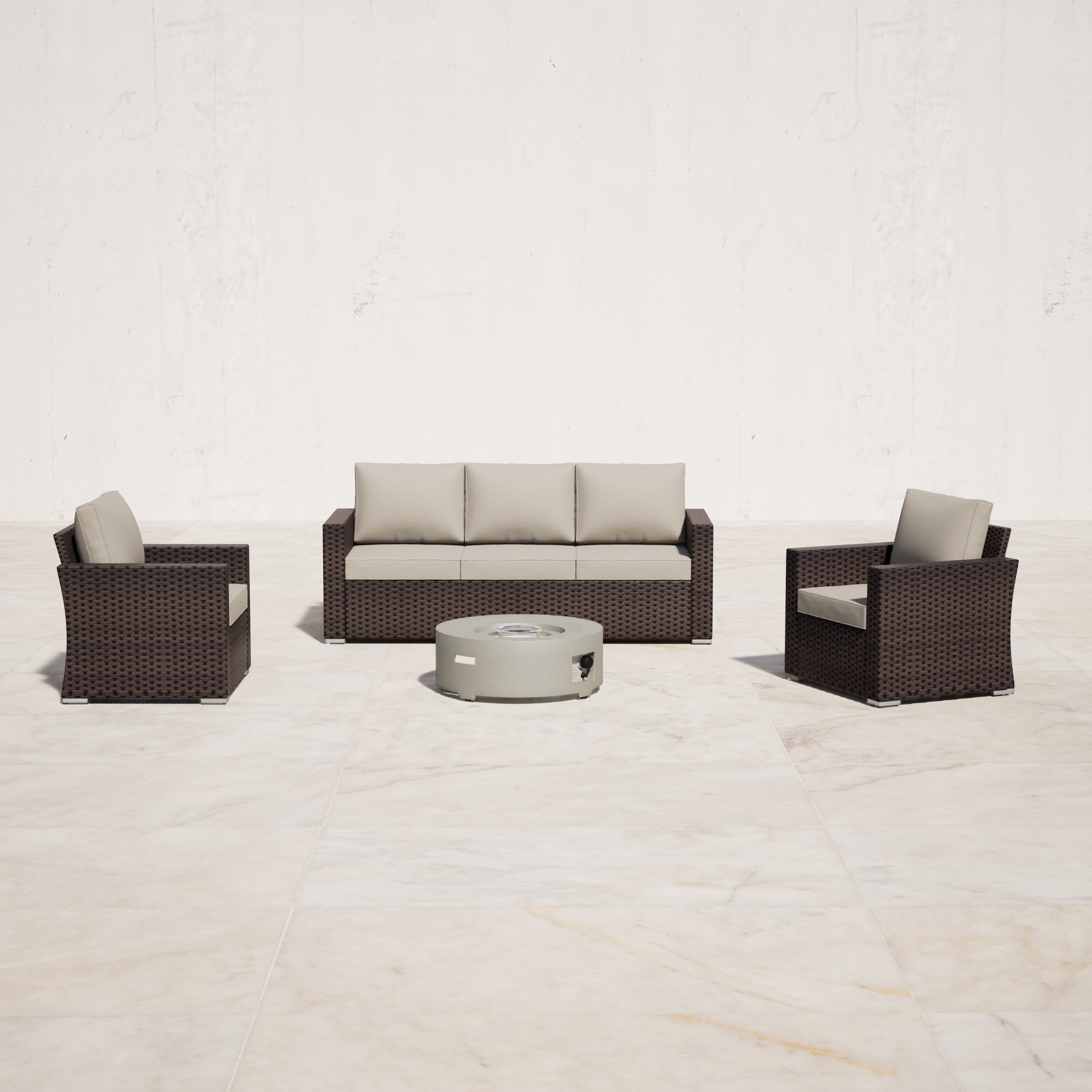 Eastlake 4 - Person Outdoor Seating Group with Cushions - Fire Table