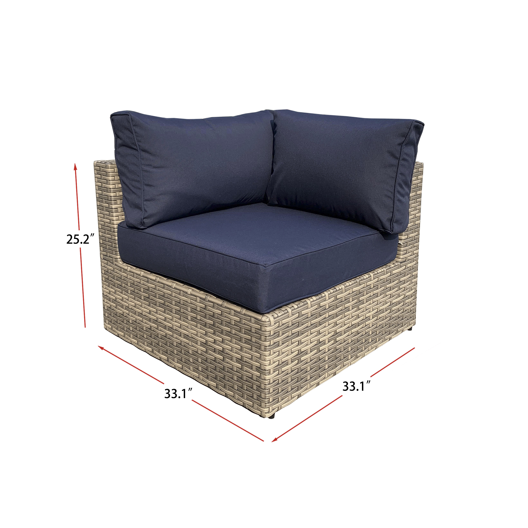 VENTURA 13 Piece Wicker Outdoor Conversation Sofa With Fire table-Cylinder