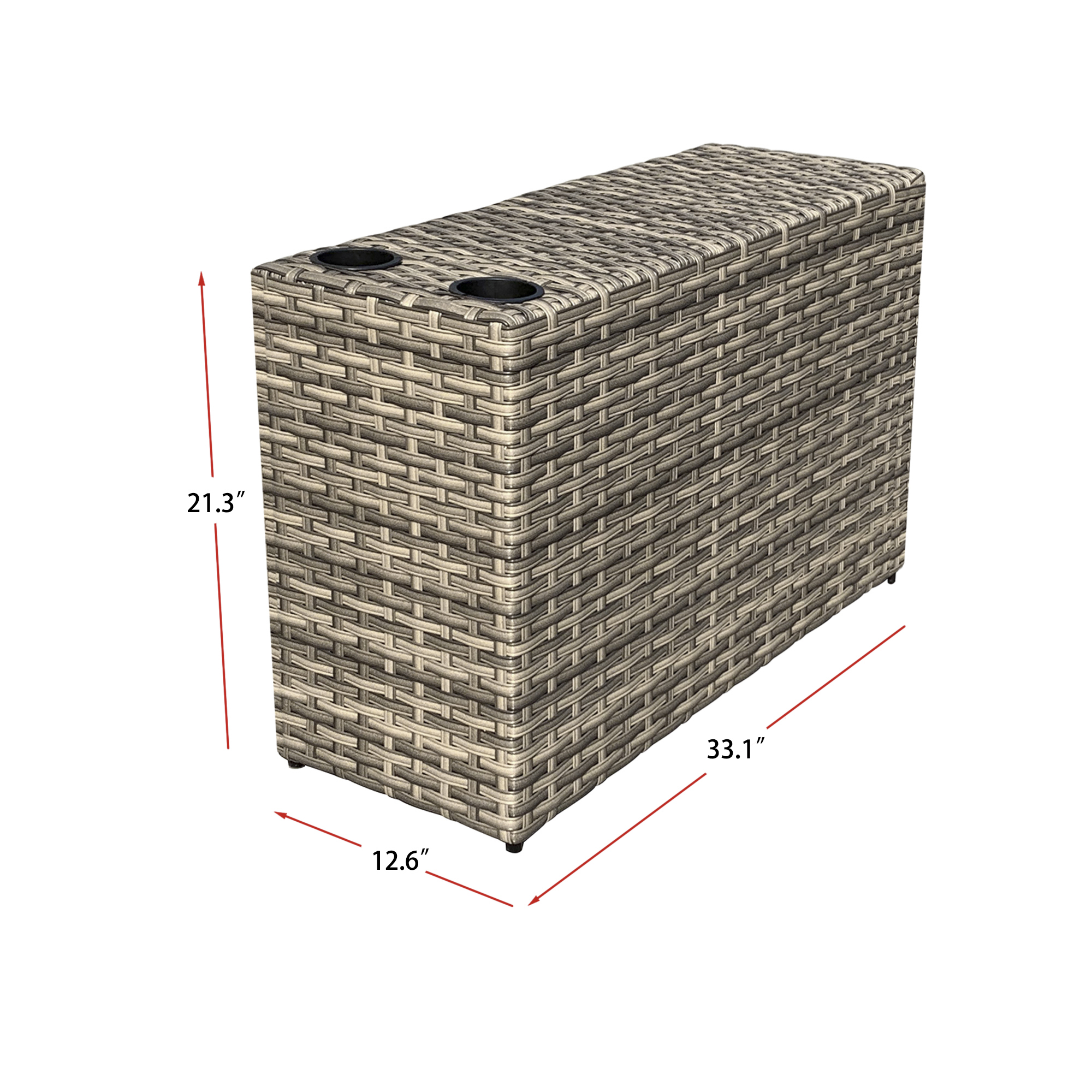 VENTURA 11 Piece Wicker Outdoor Conversation Sofa With Fire table-Cylinder