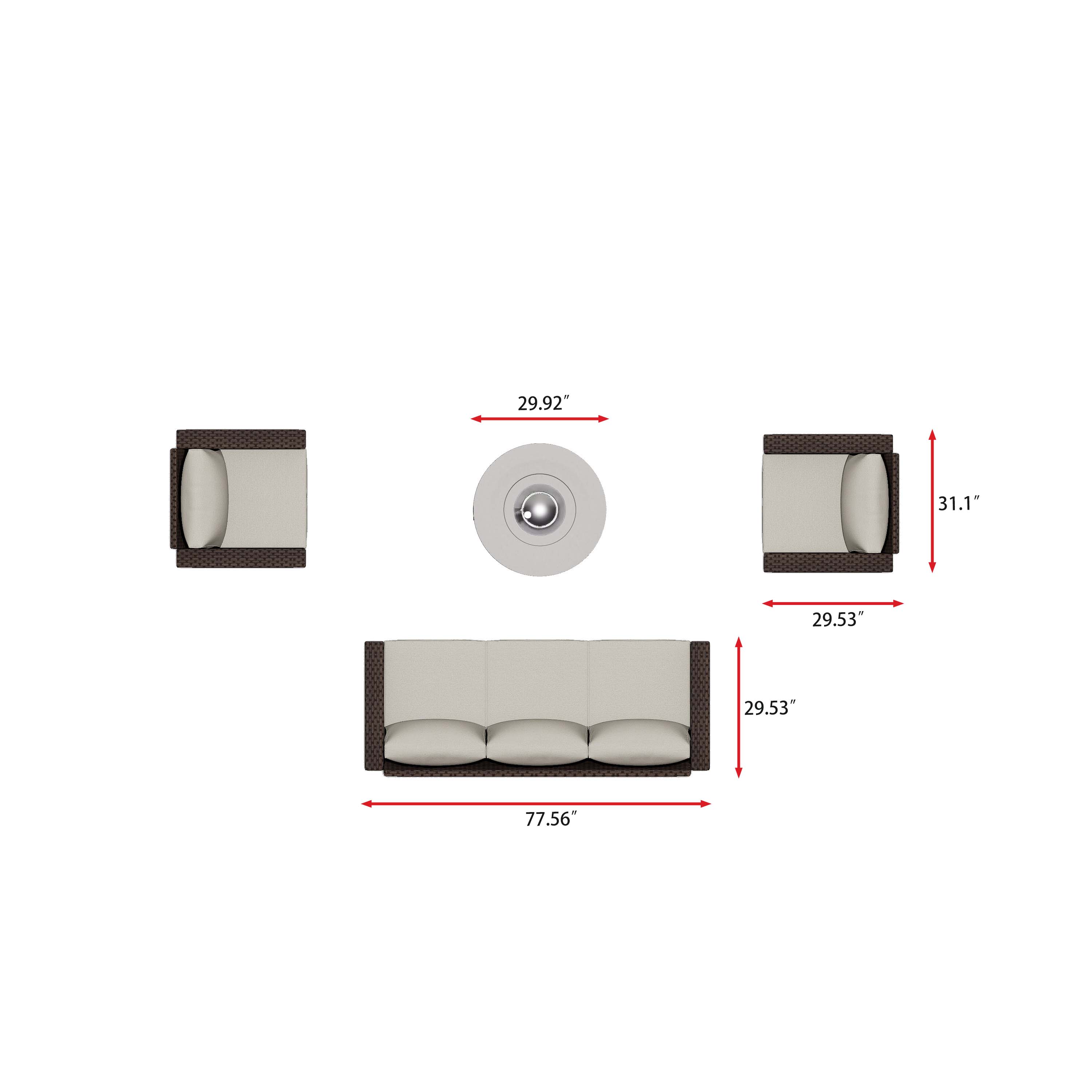 Eastlake 4 - Person Outdoor Seating Group with Cushions - Fire Table