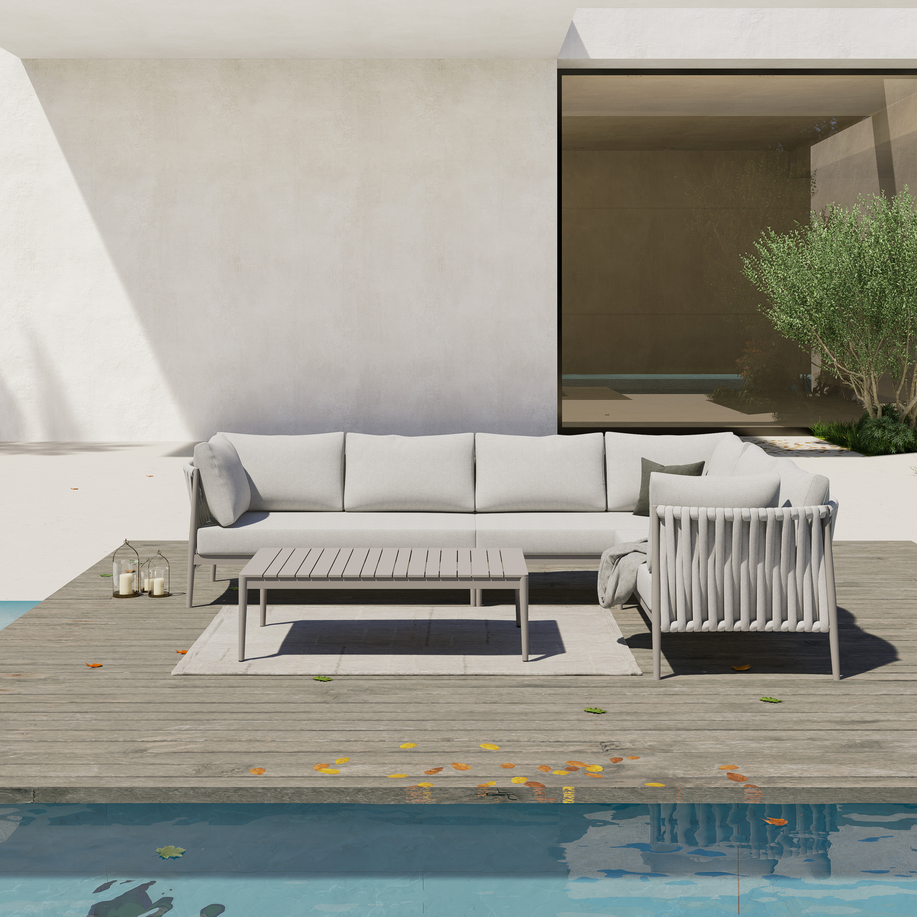 RED Aluminum High End Patio Furniture-Beige