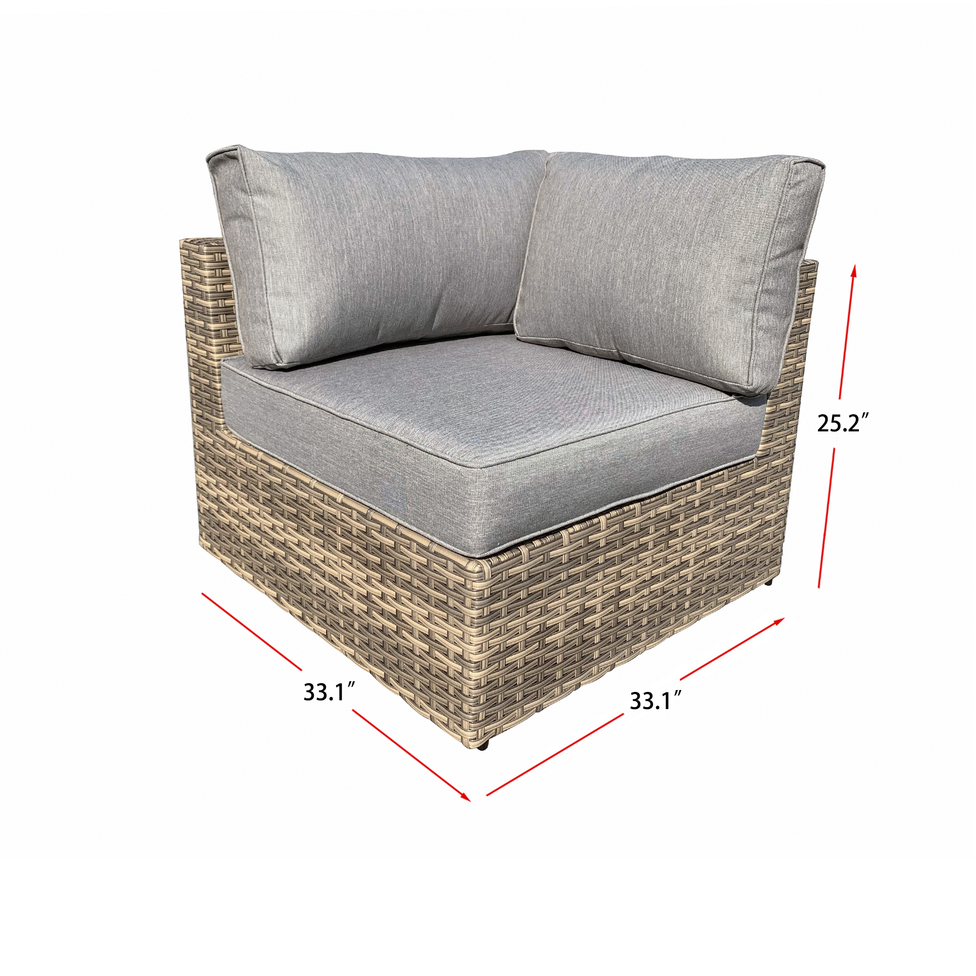 VENTURA 13 Piece Wicker Outdoor Conversation Sofa With Fire table-Cylinder