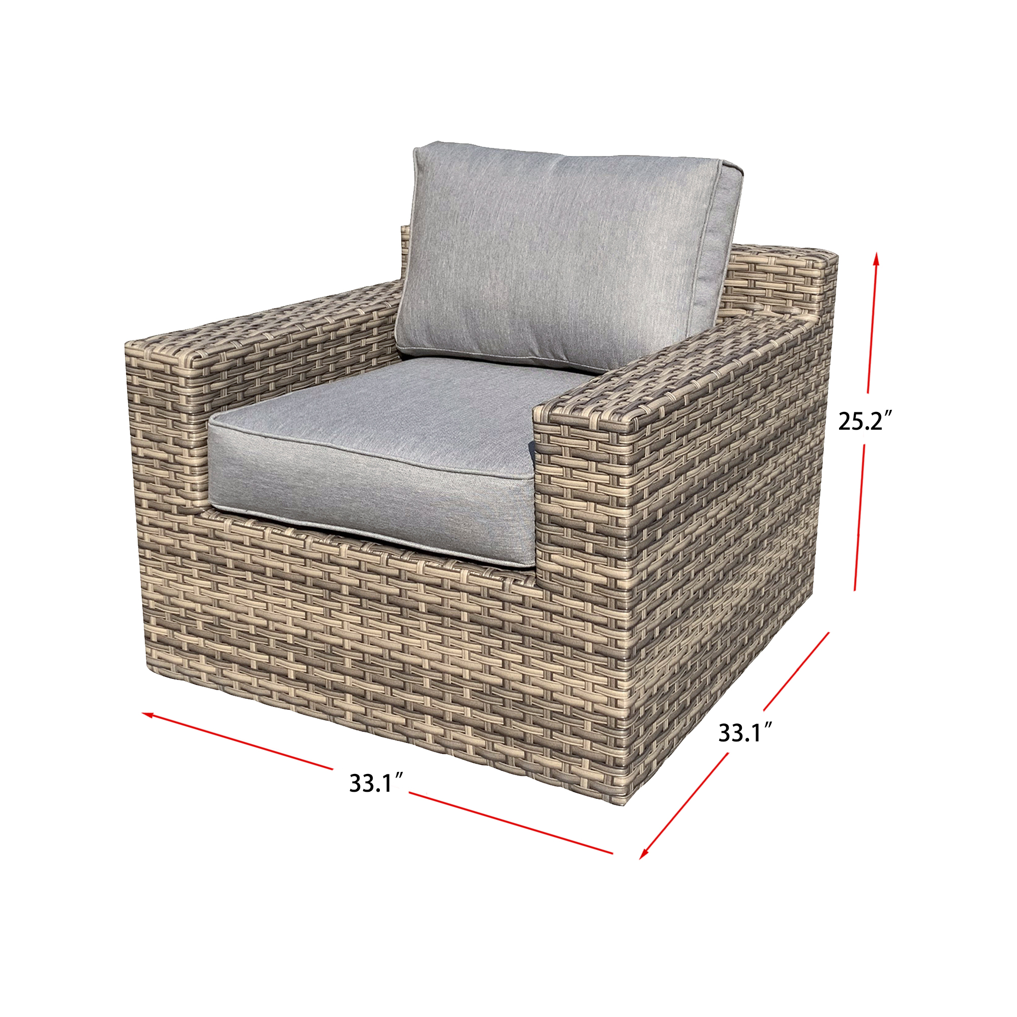 VENTURA 8 - Person Outdoor Seating Group with Cushions - Fire table-Egg