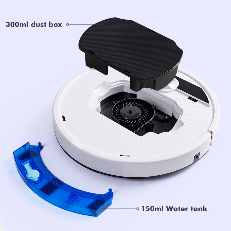Robot Vacuum and Mop Combo Cleaner Slim Mopping Robotic Vacuum Cleaner with Water Tank for Hard Floor, Wood Floor, Pet Hair-grikey