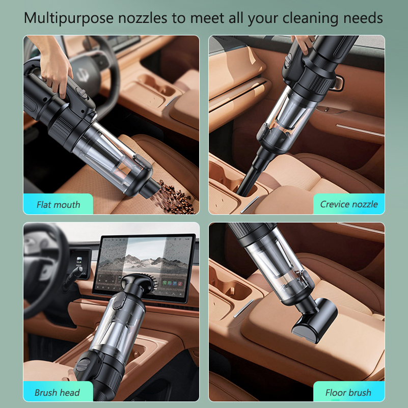 Car Vacuum Cleaner Cordless 2 in 1 Portable Handheld Vacuums & Air Duster with LED Light, Multi-Nozzles for Car Home Office Pet