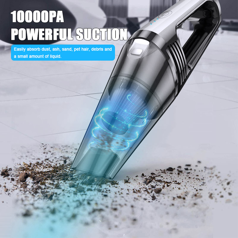 Wireless Vacuum Cordless Rechargeable 1000PA Strong Suction Hand Held Vacuum w/ LED Light Portable Mini Car Vacuum Cleaner-grikey