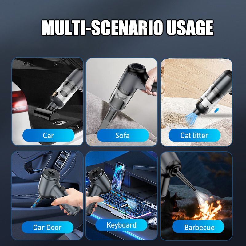  Wireless car Vacuum Cleaner Electric Air Duster USB rechargeable 8000pa strong suction 120w High Power Cordless Vaccum cleaner-grikey