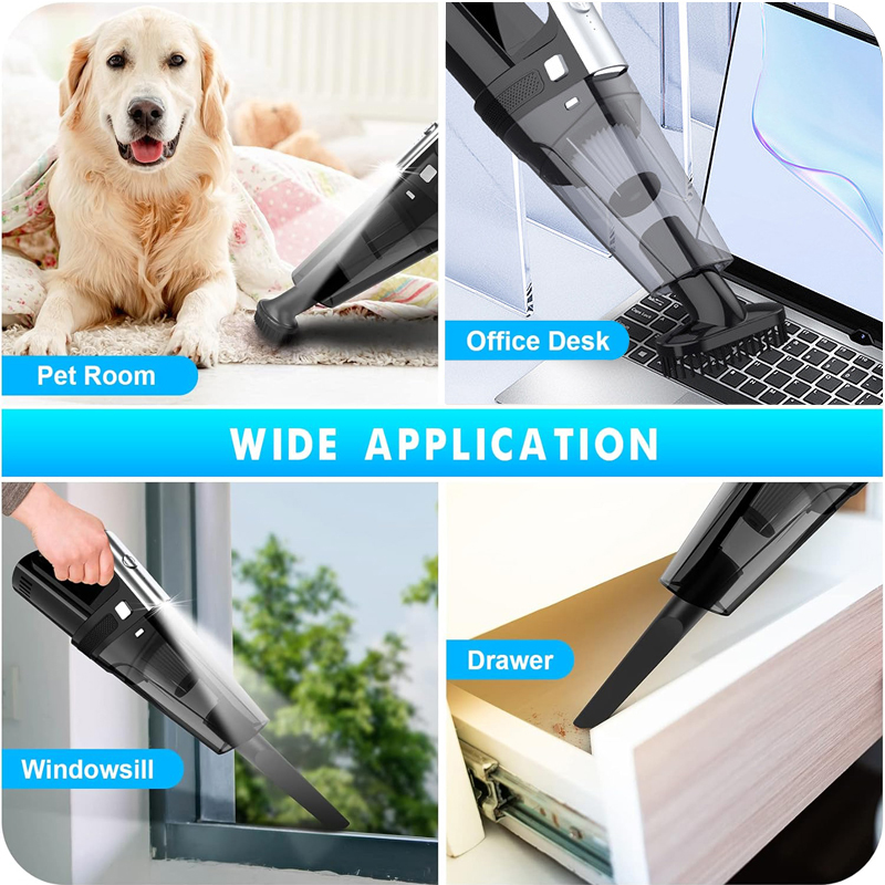 Handheld Vacuum Portable Rechargeable Car Vacuum Cleaner Cordless with 12000PA Powerful Suction for Car Home Office and Pet Hair-grikey