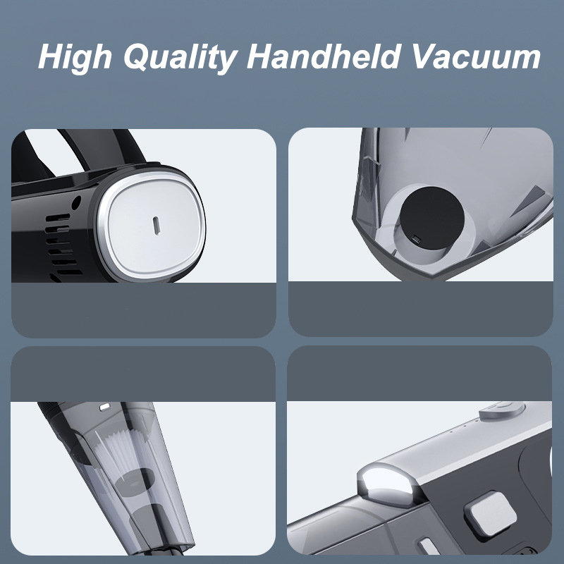 Handheld Vacuum Portable Rechargeable Car Vacuum Cleaner Cordless with 12000PA Powerful Suction for Car Home Office and Pet Hair-grikey