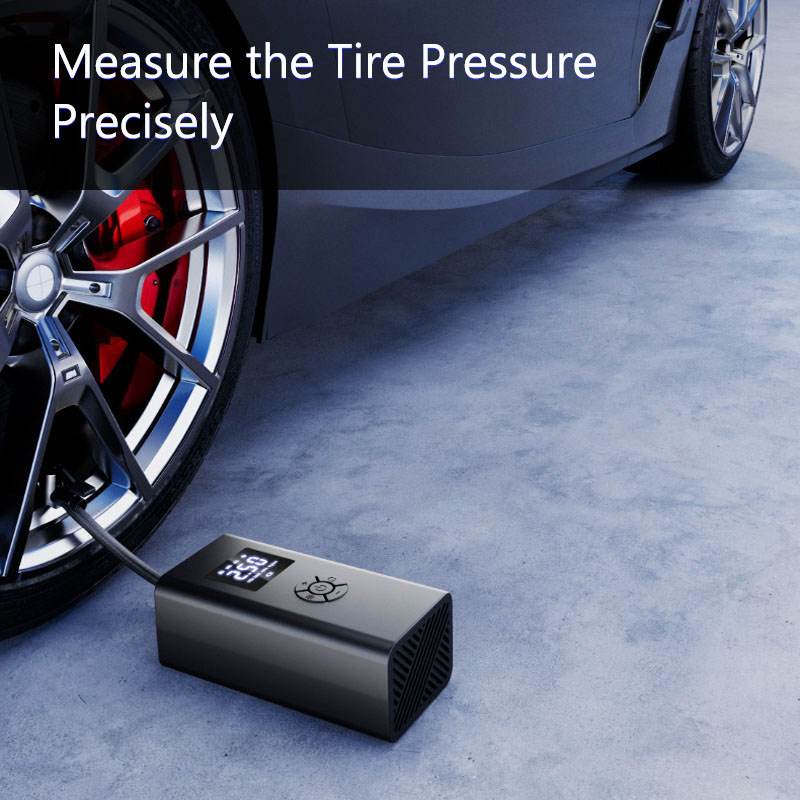 Portable 6000mAh Wireless Air Compressor with Power Bank, Tire Inflator w/ 4 Modes LCD, Type-C, Auto Shut-Off & LED Light-grikey