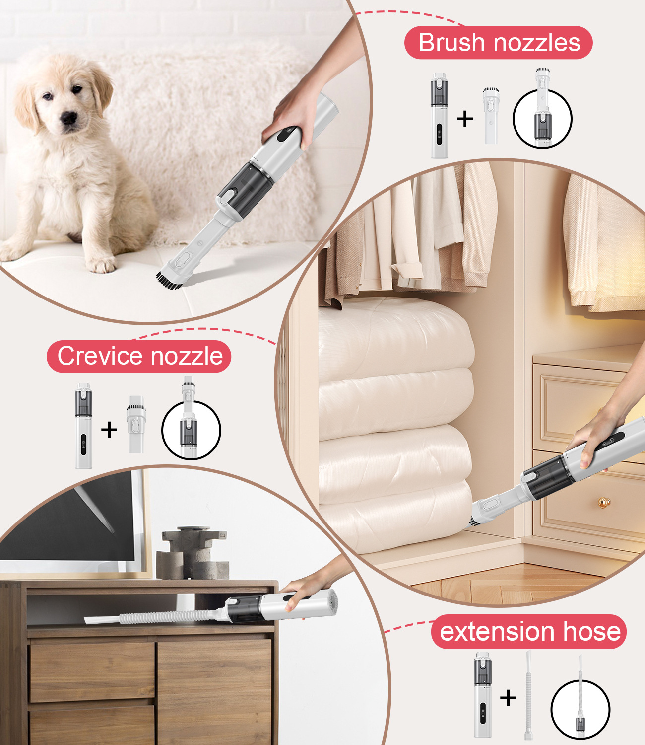 3 in 1 Wireless Vacuum Cleaner 8000mah Power Strong Air Flow For House And Vehicle