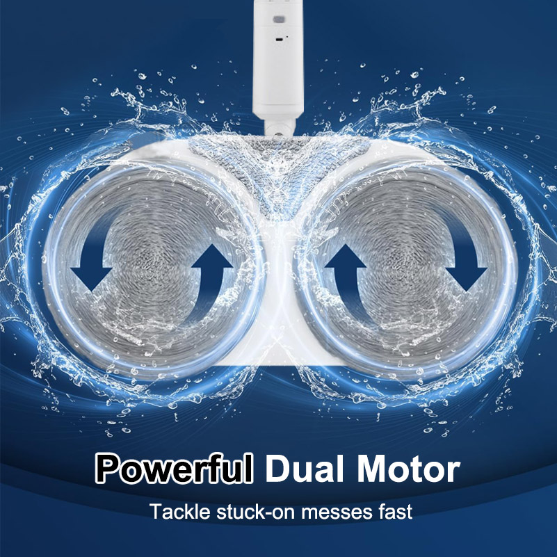 Cordless Electric Mop for Floor Cleaning Dual Spin Mop w/ LED Headlight Water Spray Water Tank Detachable Battery Self-Propelled-grikey