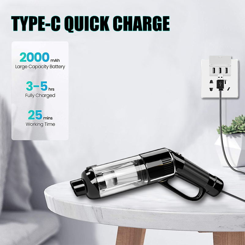 Handheld Vacuum Cordless Portable Car Vacuum Cleaner Rechargeable Mini Hand Held Vacuum One-Click Dust Removal for Car Home Pet -grikey