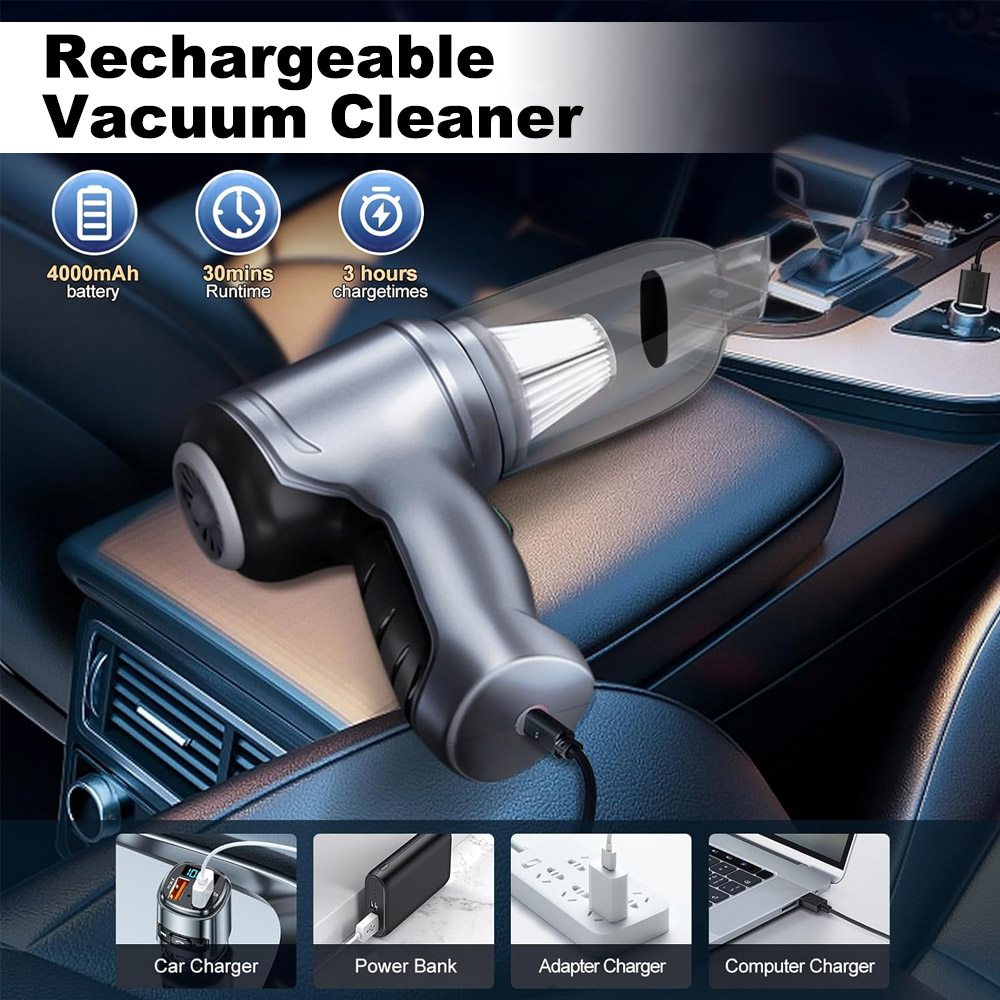 Cordless Brushless Motor 12000PA 3 in 1 Wireless Vacuum Cleaner Mini Air Duster for Car Home Office