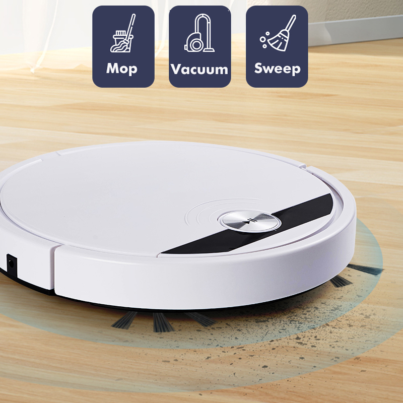 Robot Vacuum and Mop Combo Cleaner Slim Mopping Robotic Vacuum Cleaner with Water Tank for Hard Floor, Wood Floor, Pet Hair-grikey