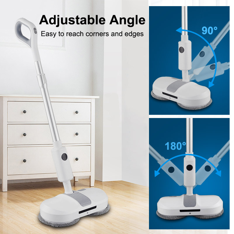 Cordless Electric Mop for Floor Cleaning Dual Spin Mop w/ LED Headlight Water Spray Water Tank Detachable Battery Self-Propelled-grikey