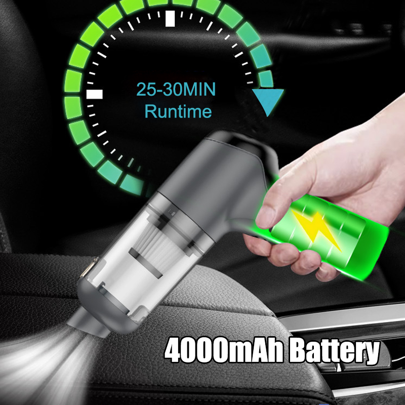 Wireless car Vacuum Cleaner Electric Air Duster USB rechargeable 8000pa strong suction 120w High Power Cordless Vaccum cleaner-grikey