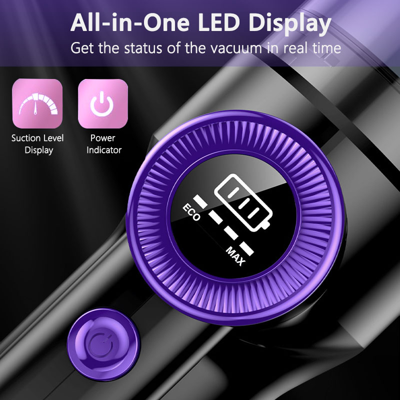 Handheld Vacuum Cleaner 14000Pa Brushless Portable Cordless Rechargeable Cyclone Car Vacuum with LED Light for Home Pet Hair-grikey