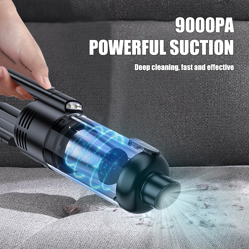 Handheld Car Vacuum Cleaner Cordless 9000PA Powerful Suction Portable Lightweight Hand Held Vacuum Large Capacity Battery Last Long Wireless Mini Vacuum With LED Light For Home Office Cleaning-grikey