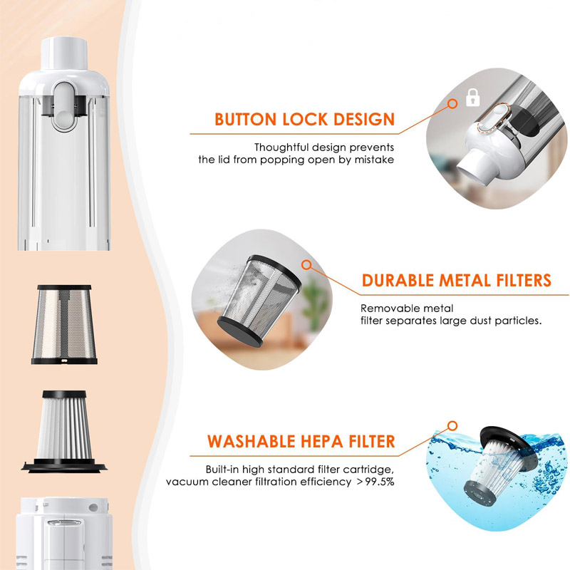 Handheld Car Vacuum Cleaner Cordless 9000PA Powerful Suction Portable Lightweight Hand Held Vacuum Large Capacity Battery Last Long Wireless Mini Vacuum With LED Light For Home Office Cleaning-grikey